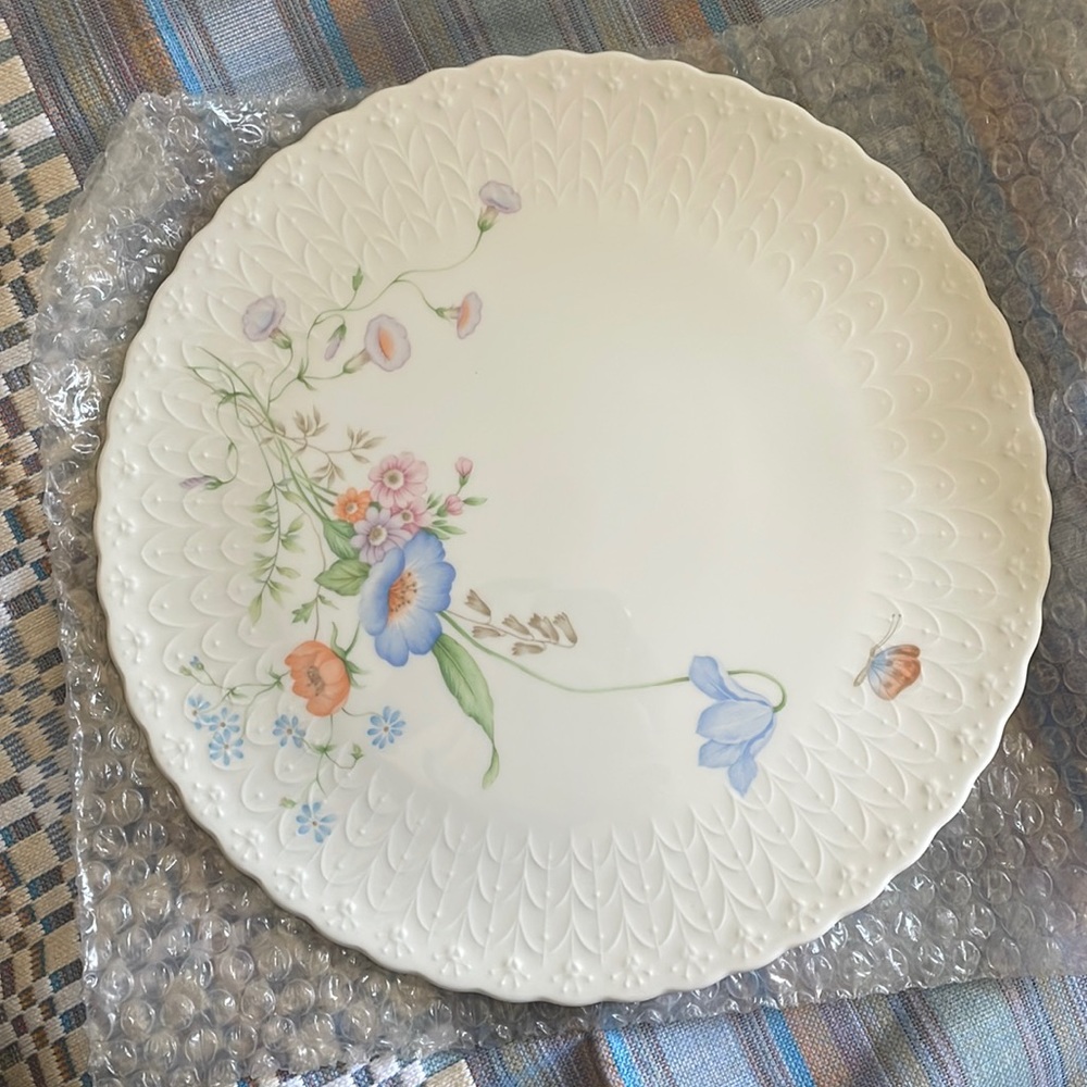 Mikasa Bone China something blue cake plate